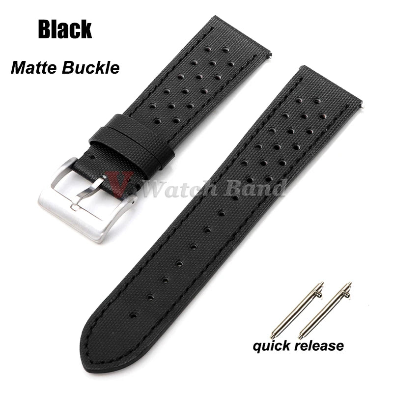 Qucik Release Quality Sailcloth Watch Strap 18/20/22mm for Tag Heuer for Seiko for Omega Waterproof Fabric Oxford Leather Band