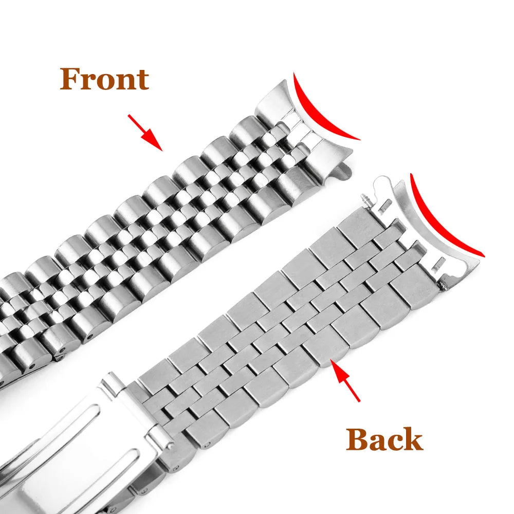 Curved End Solid Stainless Steel Watchband for Rolex DATEJUST Metal Wristband for Jubilee Business Bracelet18mm 19mm 20mm 21mm