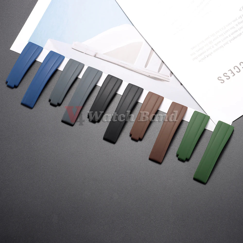 20mm Watchband for Rolex DAYTONA SUBMARINER Yacht-Master GMT Explorer Silicone Rubber Watch Accessory Watch Bracelet Strap Chain