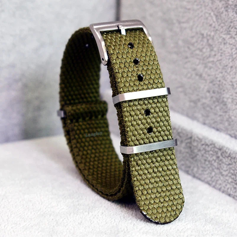 New Nylon Cotton Straps 20mm 22mm Soft Watchband for Seiko Military Braid Wristband Sport Retro Bracelet for Omega Seamaster 007