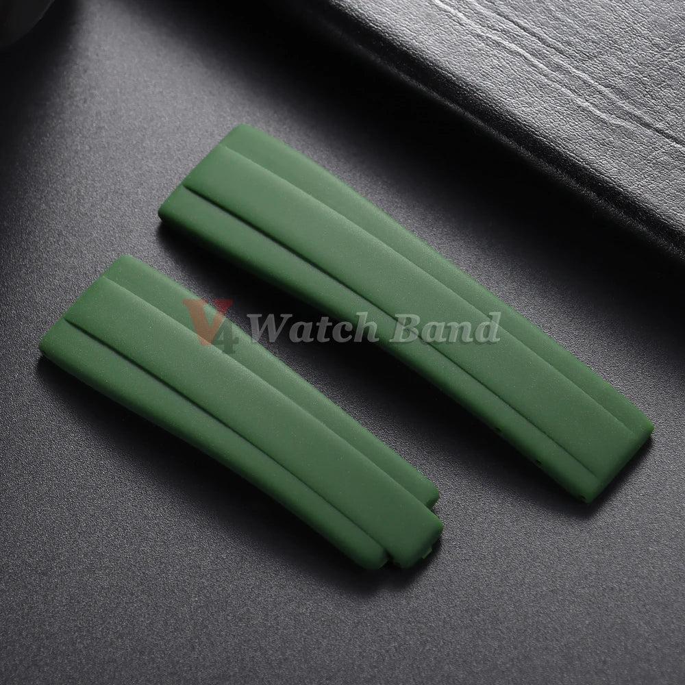 20mm Watchband for Rolex DAYTONA SUBMARINER Yacht-Master GMT Explorer Silicone Rubber Watch Accessory Watch Bracelet Strap Chain