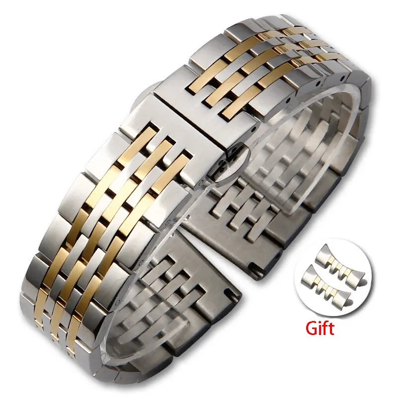 12/14/16/18/19/20/22/24mm Wristband Stainless Steel Strap for Tissot for Citizen for Longines for Seiko Watch Band Accessories