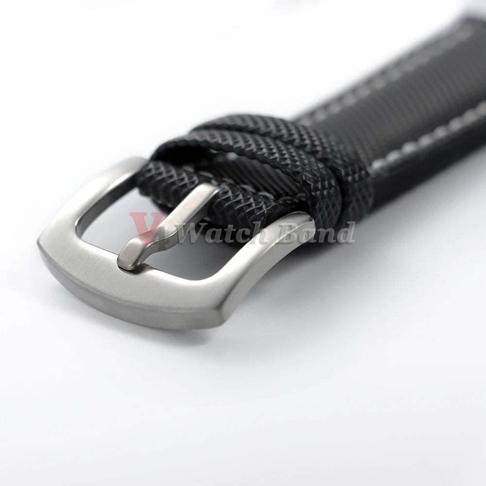 Carbon Fiber Nylon Plaid Silicone Strap 20mm 22mm 24mm for IWC for Casio for Seiko for Omega Rubber Watchband Universal Bracelet