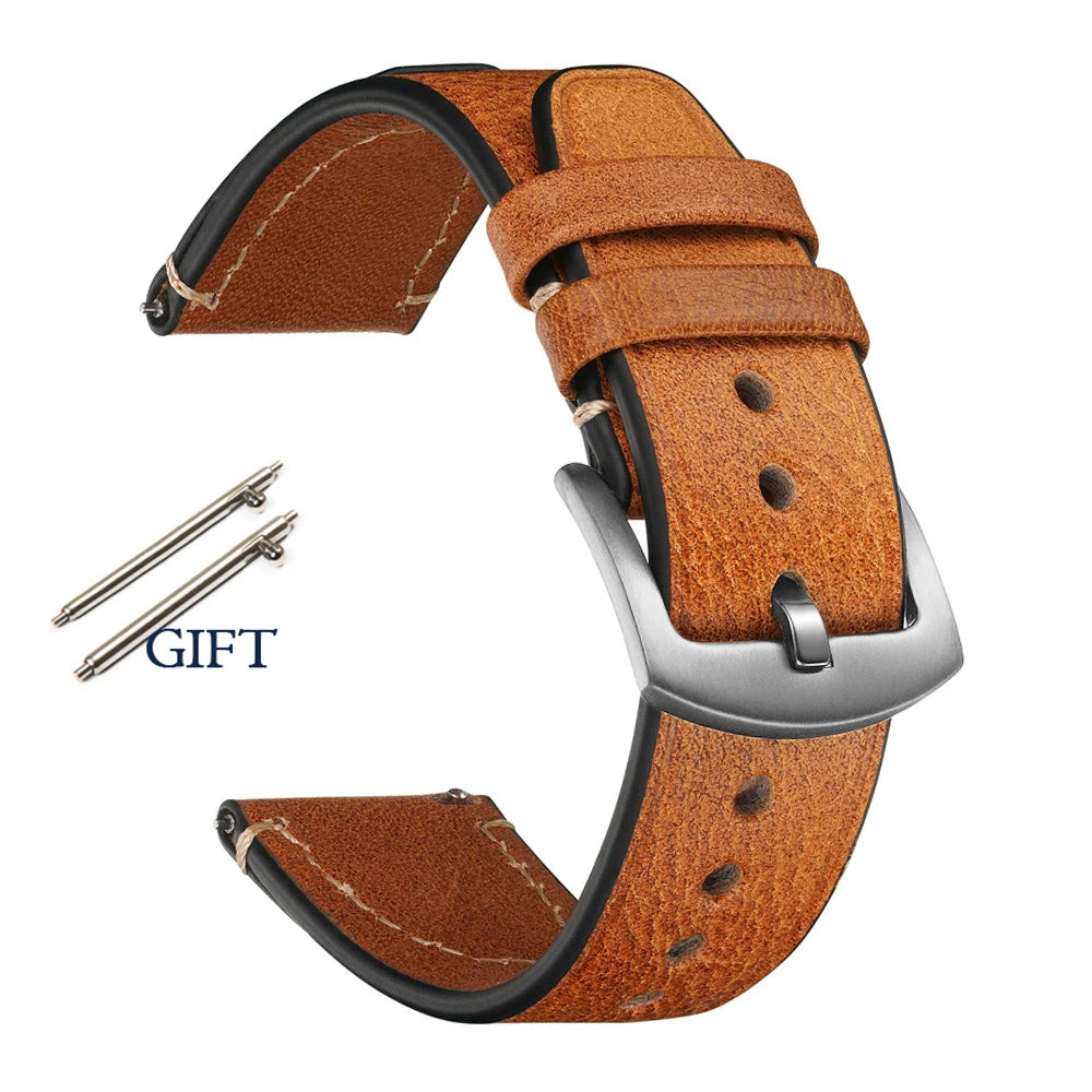 Retro Genuine Leather Watchband for Seiko Snxs79 Watch Straps Men Women for Rolex Oyster 18mm 20mm 22mmWrist Belt Bracelet