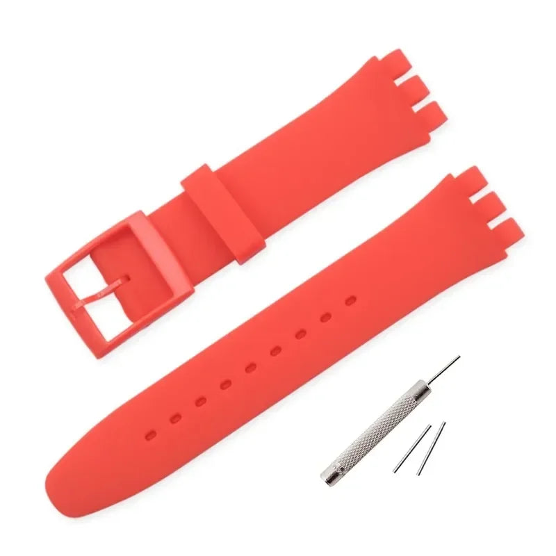 Rubber Strap for Swatch Colorful Sports  Band Replacement Wrist Bracelet 16mm 17mm 19mm 20mm Silicone WatchAccessories