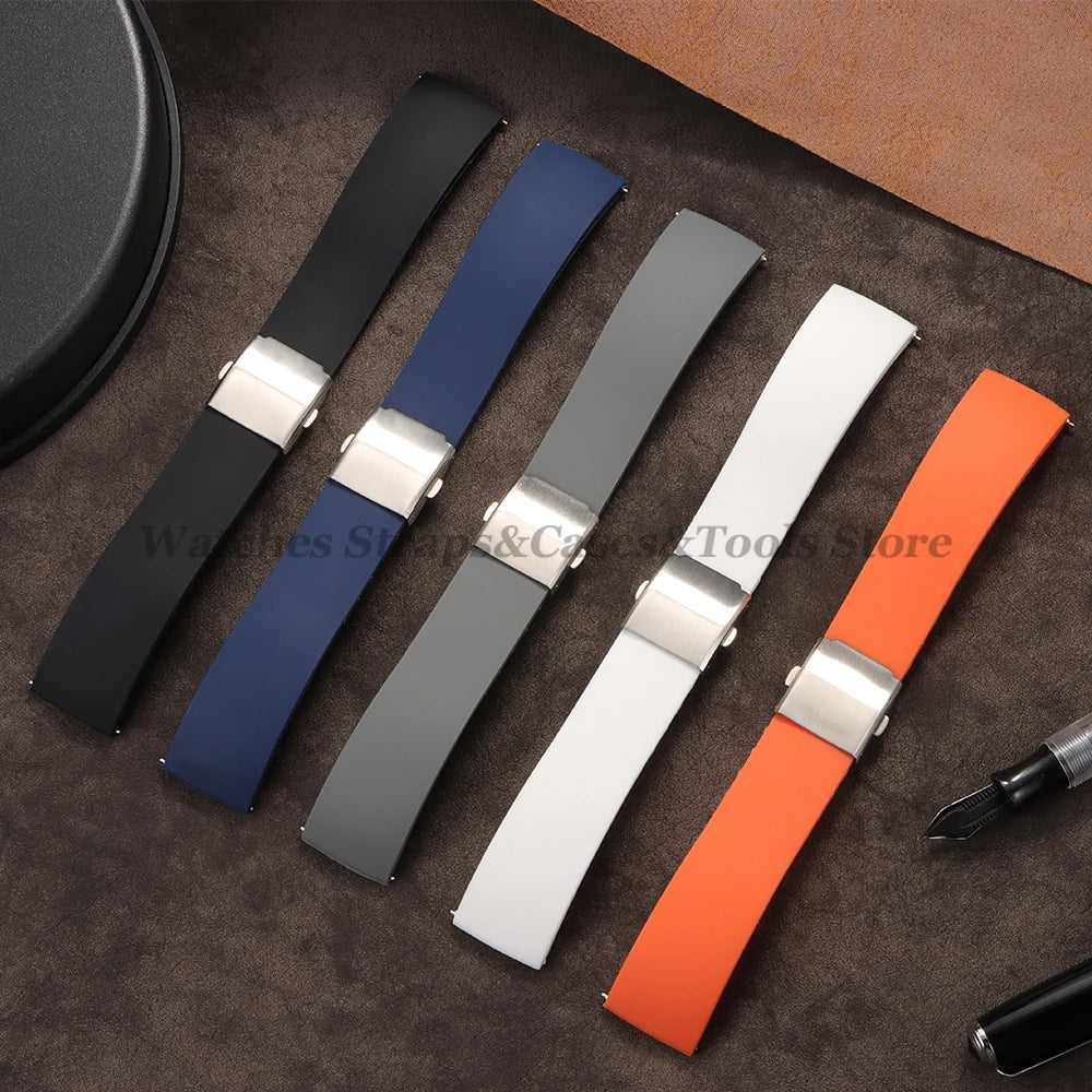 18mm 20mm 22mm 24mm Silicone Watch Strap for Rolex for Seiko Quick Release Bracelet Waterproof Rubber Strap Men Sport Wrist Band