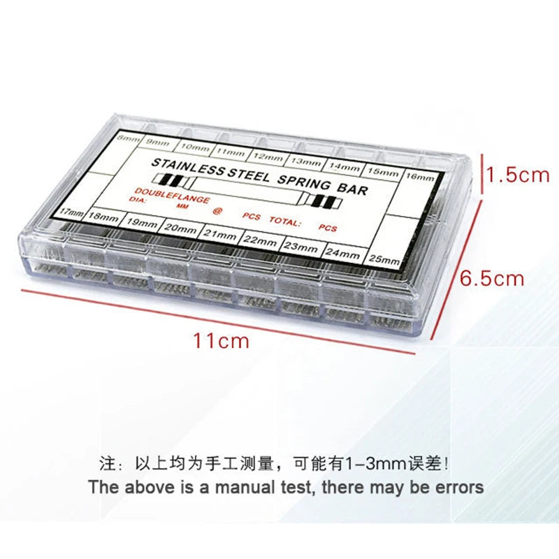 270 360pcs/set Strainless Steel Spring Bars Pins Dia 1.5/1.8mm Length 8mm-25mm/6mm-23mm Watchband Strap Belt Watch Repair Tools