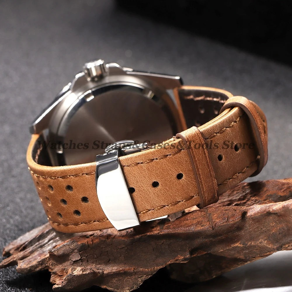 Genuine Calfskin Leather Watchband for Omega Business Wrist Band for Seiko 22mm 20mm 18mm Butterfly Buckle Breathable Men Straps