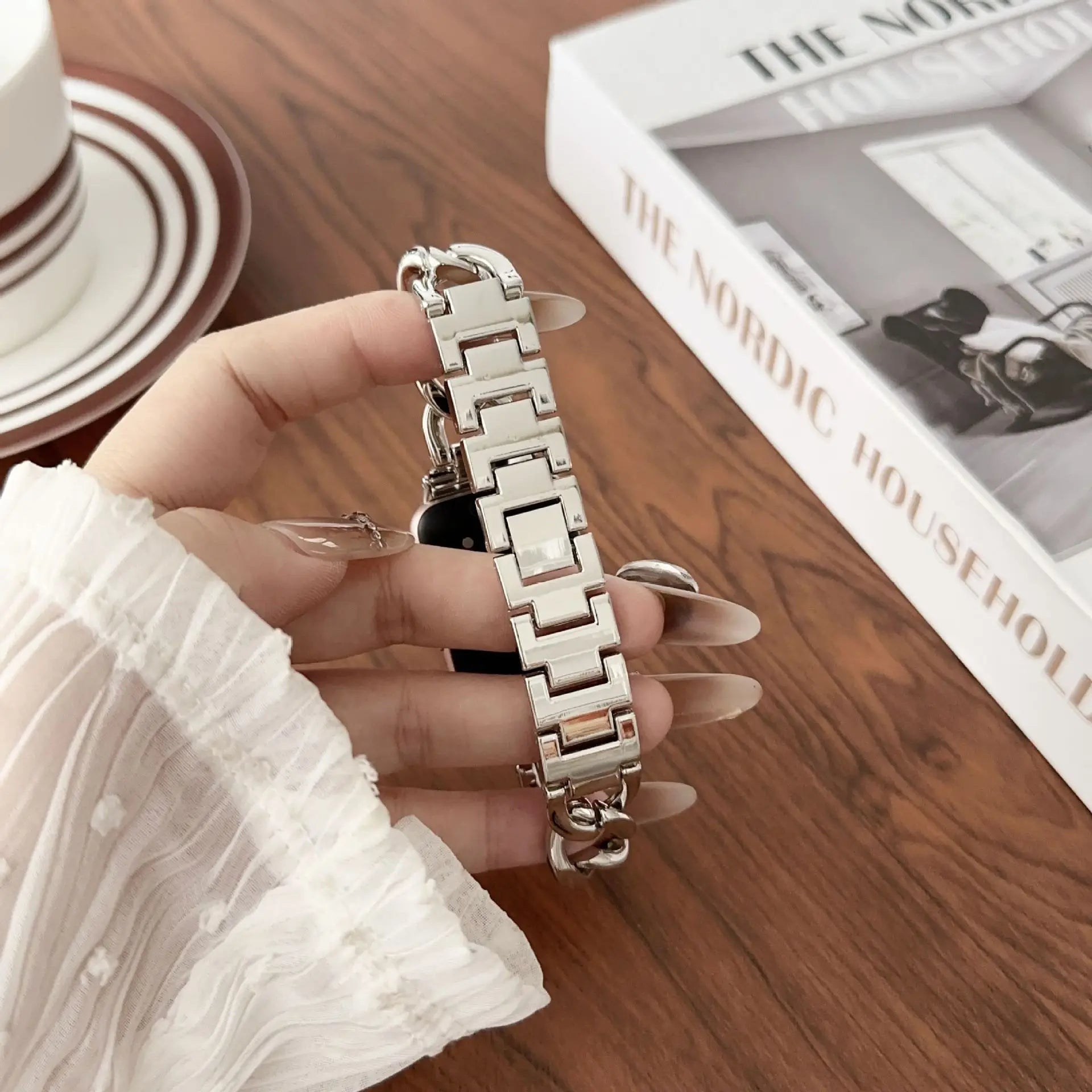 Stainless Steel Strap For Samsung Galaxy Fit 3 Metal Chain Band For Samsung Galaxy Fit 3 SM-R390 Cowboy Watchband Accessories