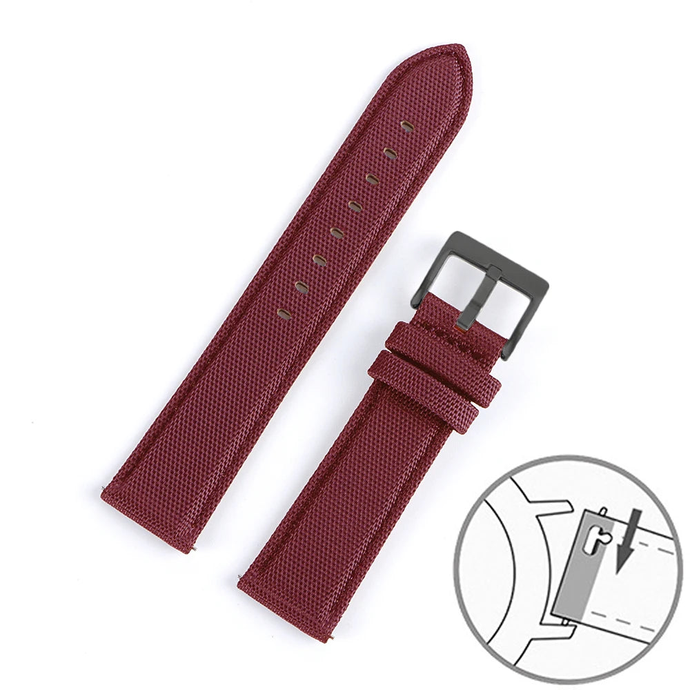 Nylon Leather Watch Strap for Huawei for Seiko Belt Quick Release Watchband for Samsung Galaxy Watch 3/4/5pro 45mm 40mm 44mm