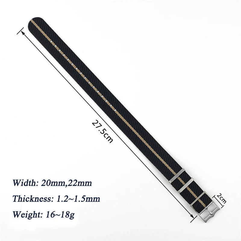 Fabric Bracelet for Rolex Premium Nylon Watch Band for Tudor Army Military Canvas Strap for Seiko 20mm 22mm Men Women Wristband