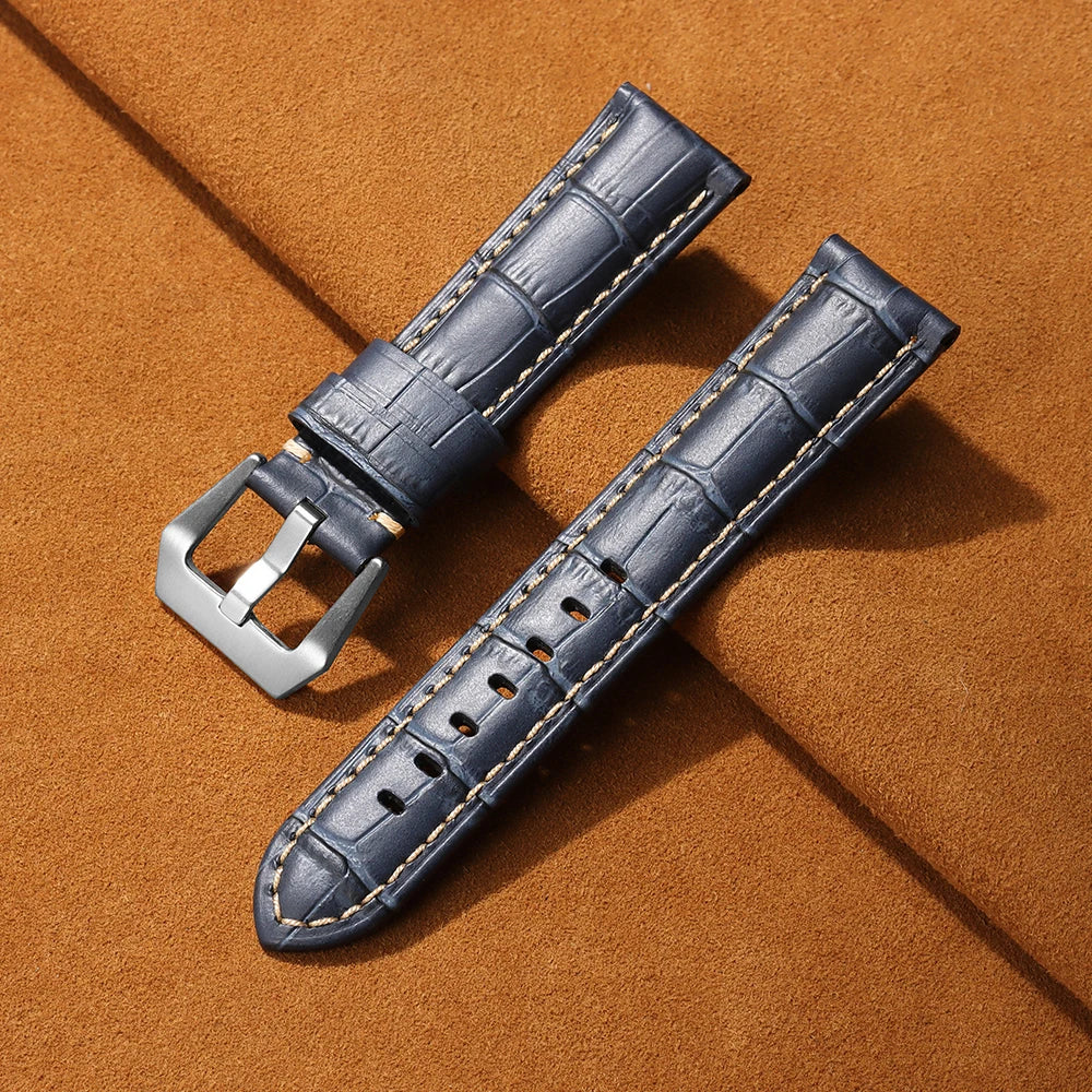 Genuine Leather Watch Band Bracelet 20mm 22mm 24mm 26mm for Panerai Cowhide Vintage Watchband for Samsung Galaxy Watch 3 4 Strap