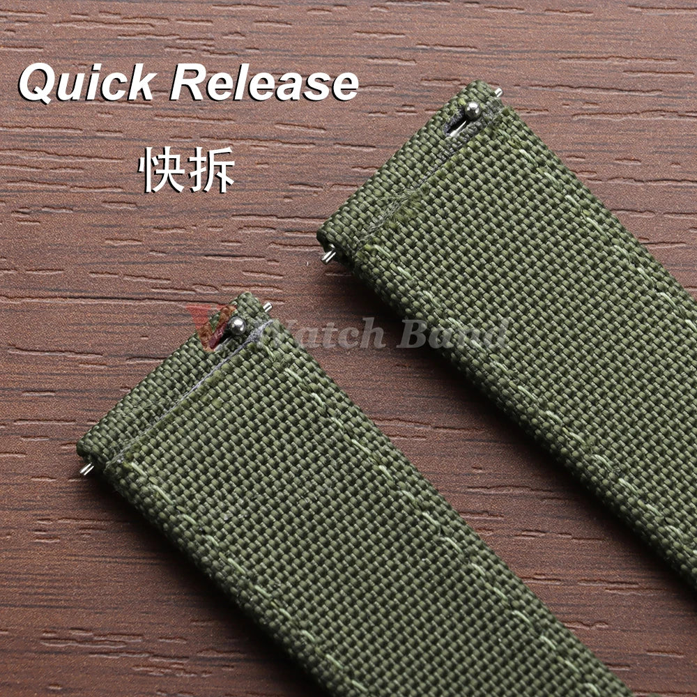 Quick Release Nylon Watchband Sailcloth Watch Strap 20mm 22mm for Omega for Seiko Business Butterfly Buckle for Tudor Men Women