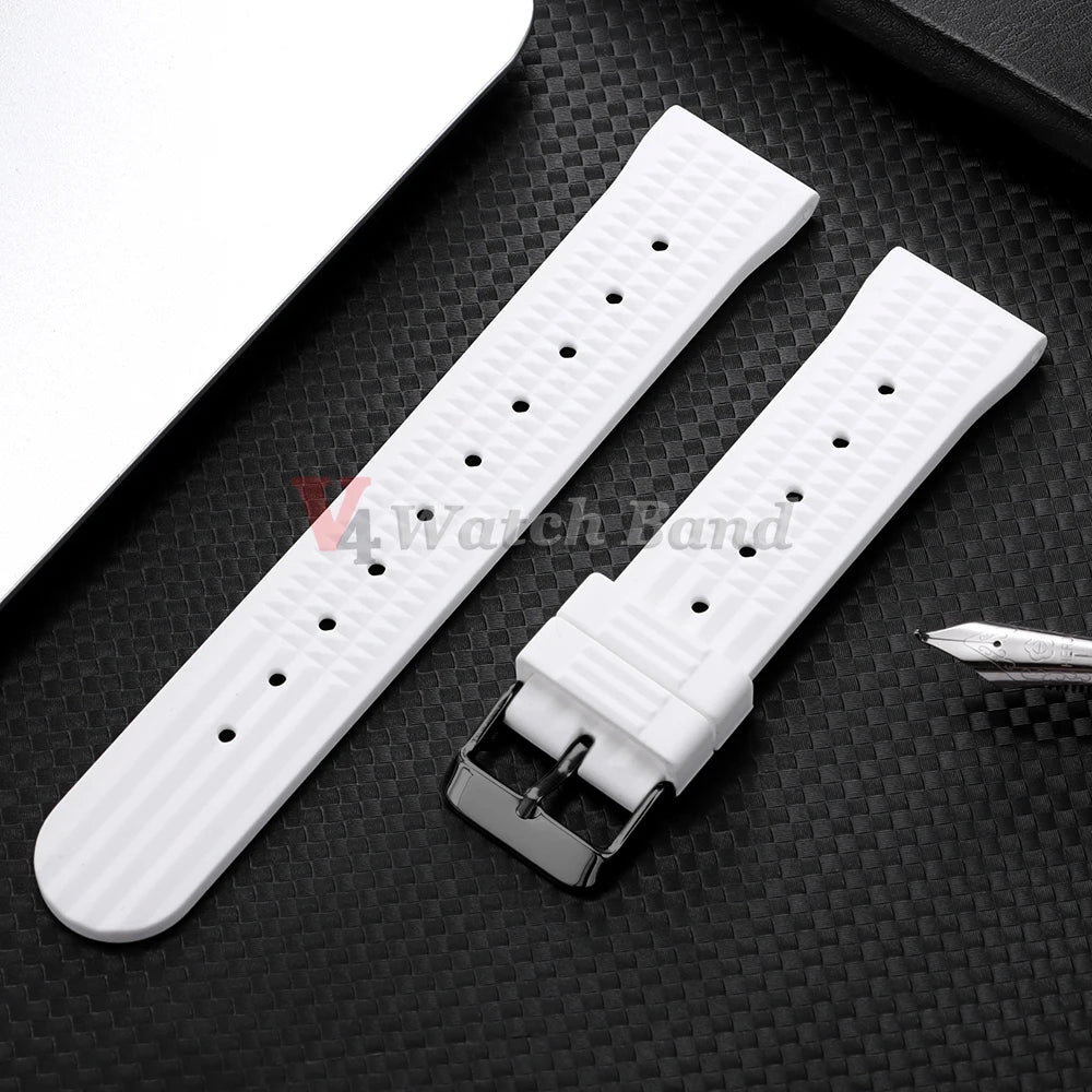 Premium Rubber Band for Seiko Watch Strap 20mm 22mm Flat-end Universal Silicone Rubber Bracelet Wrist Strap Soft for Smartwatch