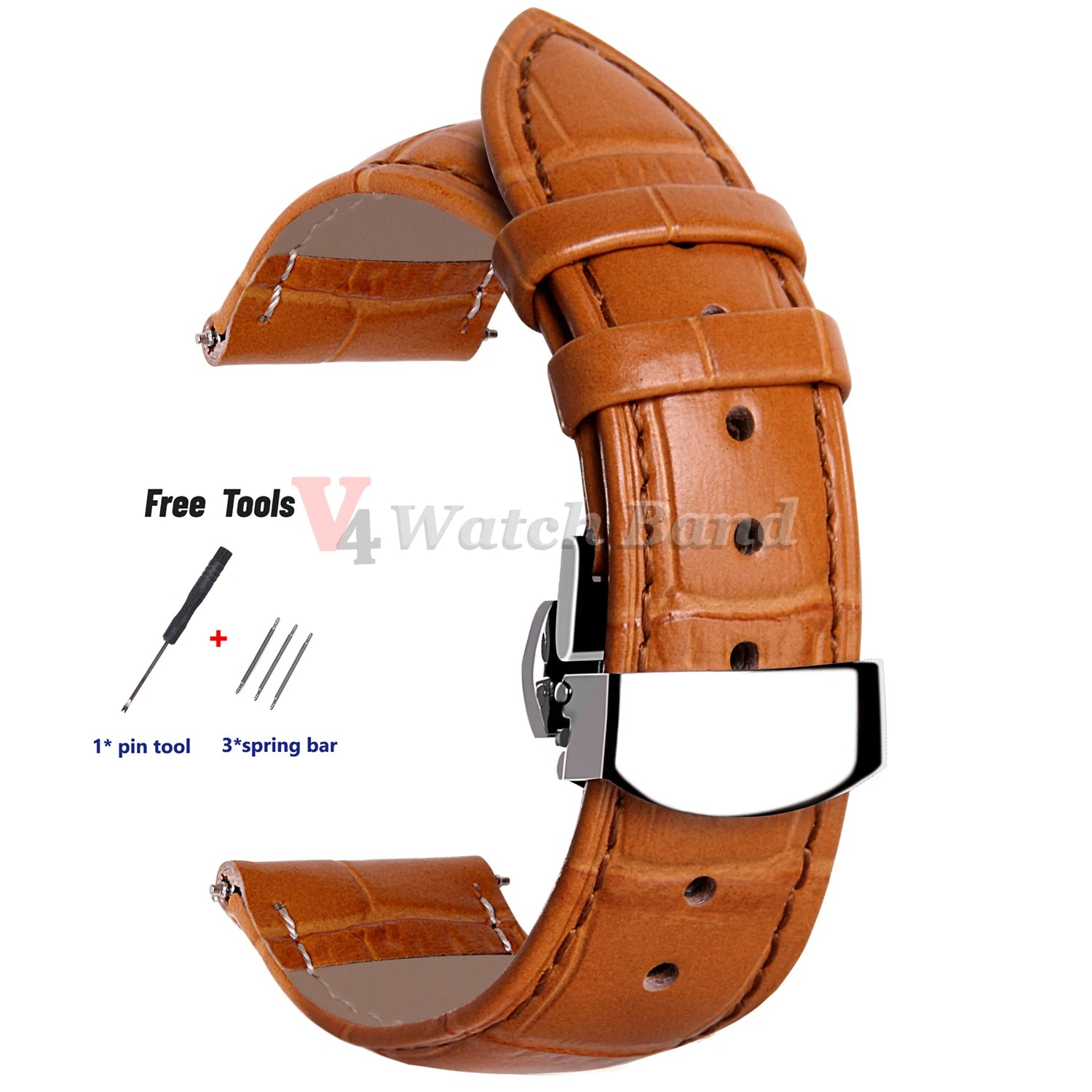 18mm 20mm 22mm 24mm Genuine Leather Watchband Crocodile Pattern Straps Men Women Replacement Universal Bracelet