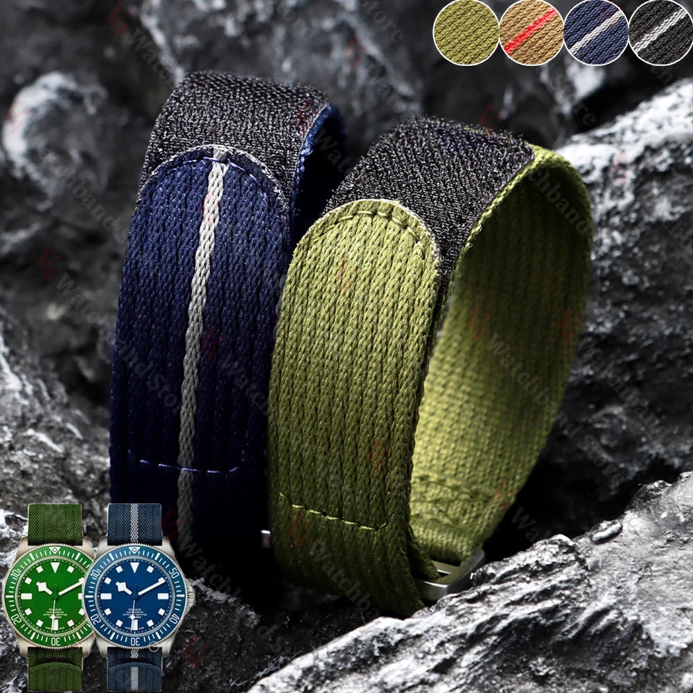 High Quality Nylon Watch Strap 20mm 22mm for Seiko for Tudor Collar Hidden FXD/Biwan/1958 Series Canvas Military Sport Men Bands