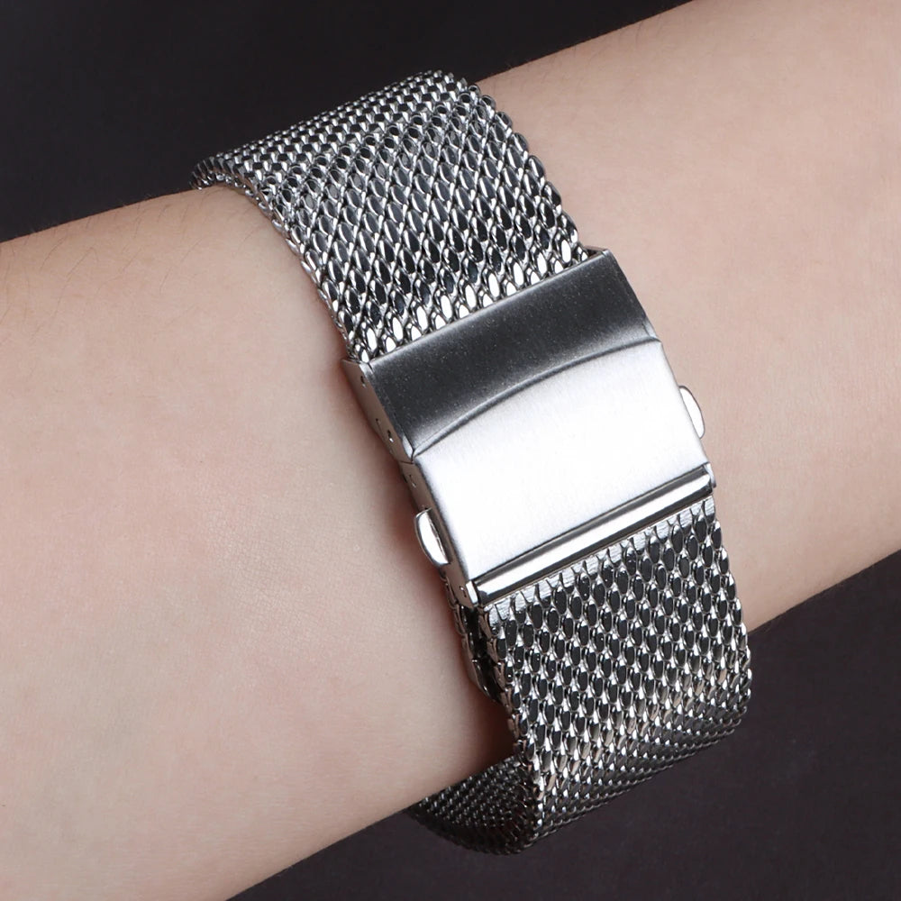 Milanese Watchbands for IWC 18mm 20mm22mm Watch Band for Seiko Strap 1.0mm 0.6mmshark Mesh Bracelet Stainless Steel Wristband