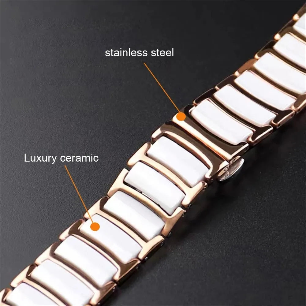 Luxury Bracelet For Samsung Watch 8 40 44mm 8Classic 46mm Band Ceramic Strap For Galaxy Watch Ultra 2 47mm Watch Accessories
