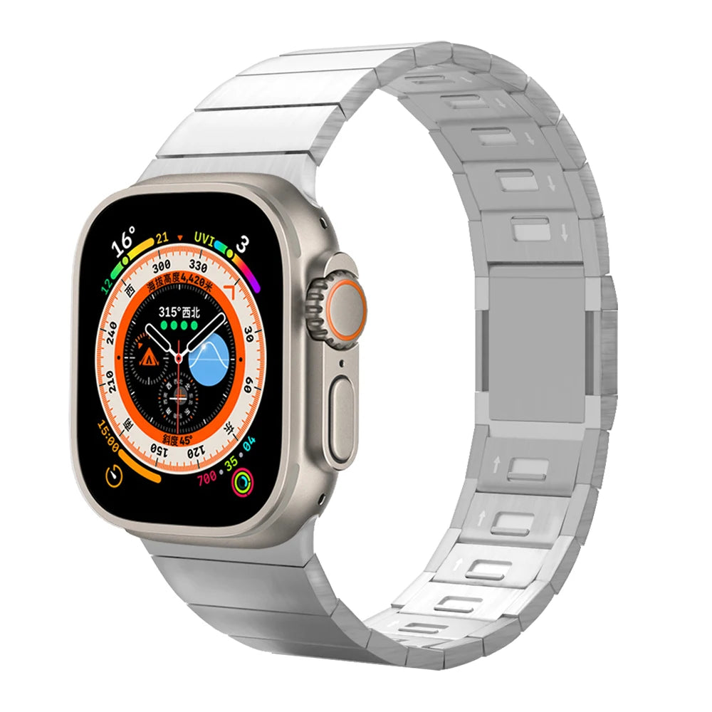 Band for Apple Watch Ultra 49mm Series 10 8 7 6 SE 5 Link bracelet stainless steel strap for iWatch Magnet buckle 46 45 44 42mm