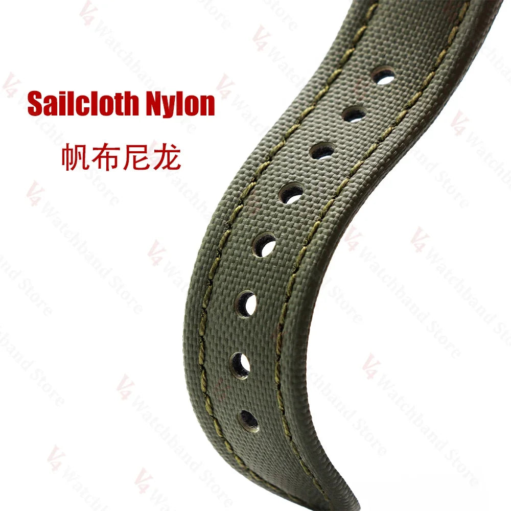Premium Sailcloth Strap 18mm 19mm 21mm for Omega for Rolex Watch Band Butterfly Buckle Nylon Bracelet 20mm 22mm Quick Release
