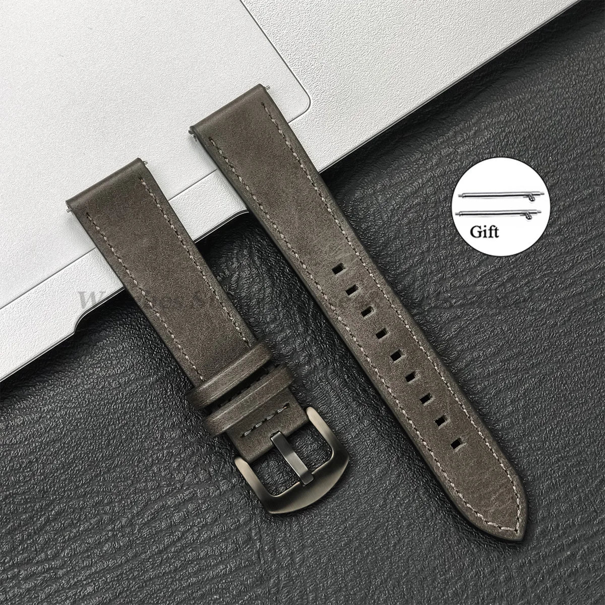 20mm 22mm Leather Strap for Samsung Galaxy Watch 7 6 5 4 40mm 44mm GearS3 Band Vintage Brown Bracelet for Huawei Watch GT5/GT4/3