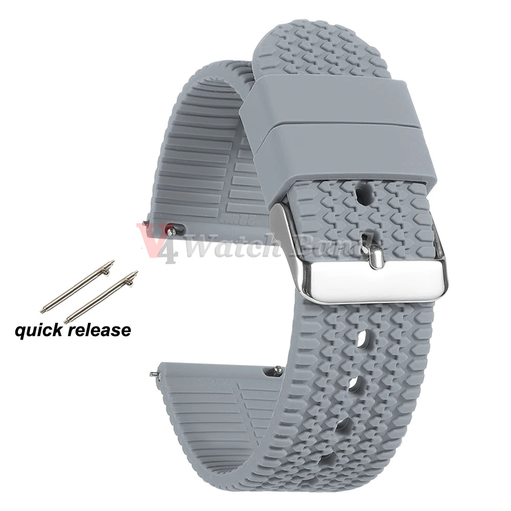 18mm 20mm 22mm 24mm Quick Release Silicone Strap for Samsung Galaxy Watch 3 4 5  for Huawei GT2/GT3 Smart Watch Bracelet