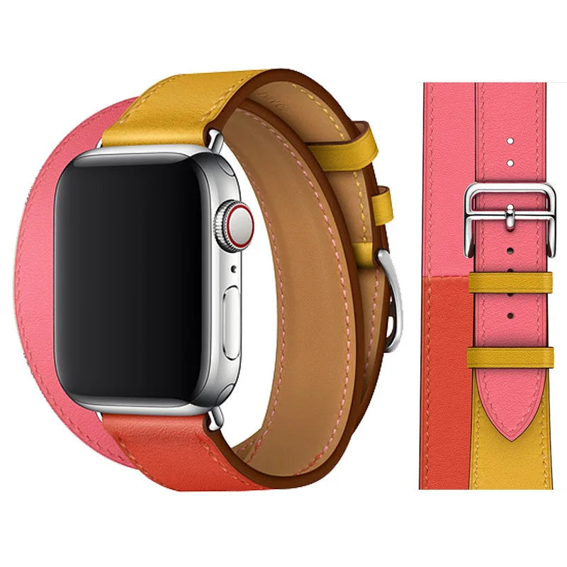 Vintage Leather Strap For Apple watch band 44mm 49mm 45mm 42mm 46mm 40mm correa bracelet iWatch series 7 8 6 SE ultra Watchband