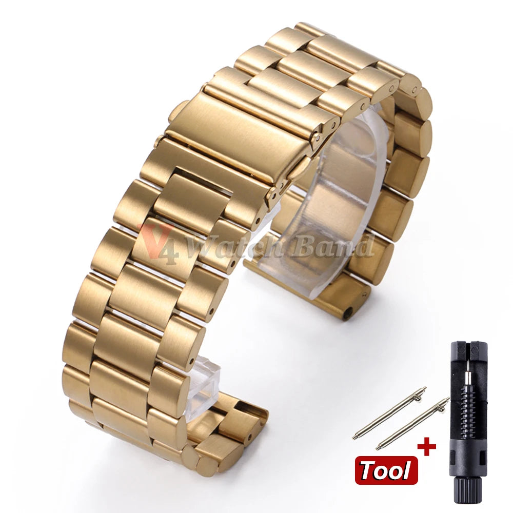 22mm 20mm Watch Band For Samsung Galaxy Watch 7/6/5/4/3 40mm 44mm S3 Active2 Huawei Watch GT4 GT3 Gt2e Stainless Steel Band