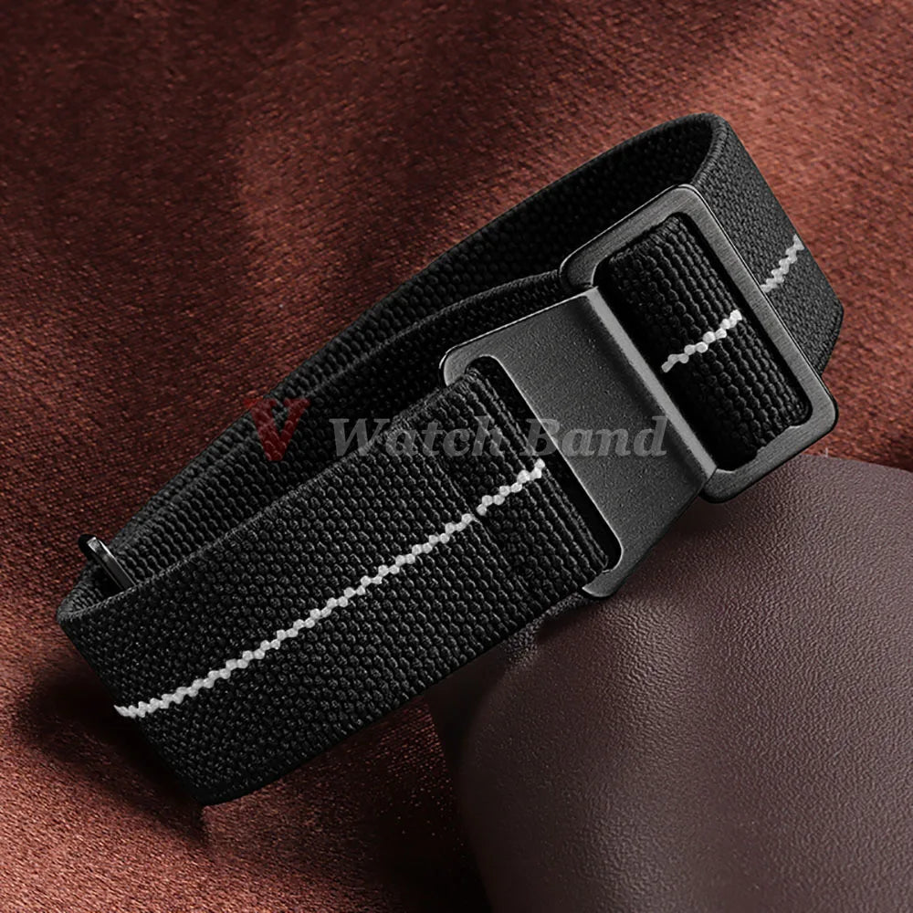 18mm 20mm 22mm Nylon Watchbands 60s French Troops Parachute Bag Elastic Bracelet Man's Universal  Military Seatbelt Reloj Strap