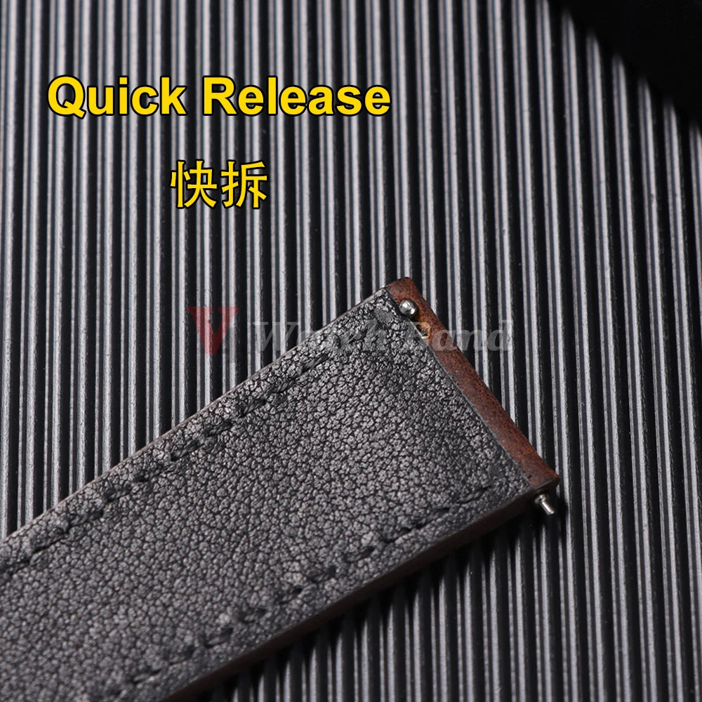 19mm 21mm Genuine Cowhide Leather Watchband for Omega Business Belt for Seiko 18mm 20mm 22mm 24mm Dark Brown Green Watch Straps