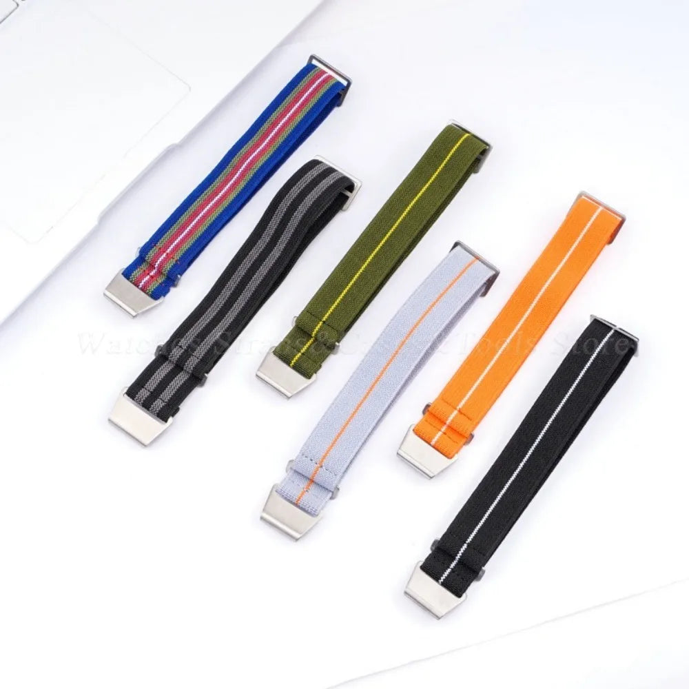 18mm 20mm 22mm Parachute Elastic Nylon Watch Strap for Omega Men Outdoors Sport Army Military Wrist Strap Bracelet Accessories