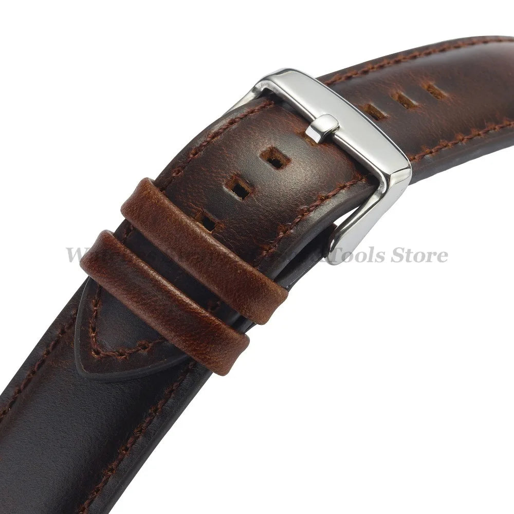 Quick Release Genuine Leather Watchband Strap 18mm 20mm 22mm 24mm 26mm for DW for Seiko Black Brown Wristband Men Women Bracelet