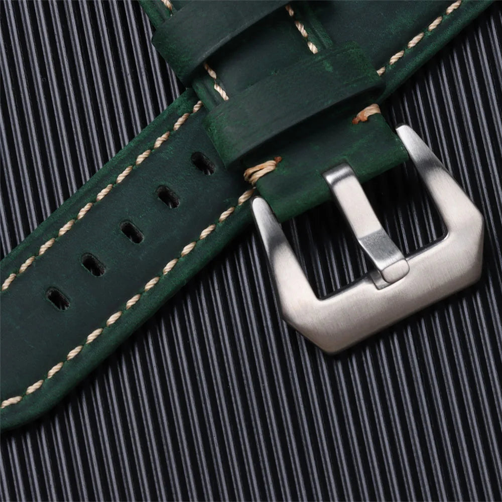 Geniune Retro Calf Leather Watchbands for Panerai 24mm 26mm 20mm 22mm Cowhide Crazy Horse Straps for Samsung for Huawei Watch