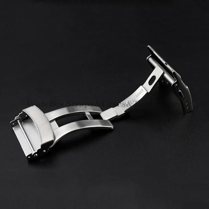 Solid Watch Buckle for Seiko Diving Style Stainless Steel Watch Clasp 18mm 20mm 22mm 24mm Metal Folding Button Watch Accessories