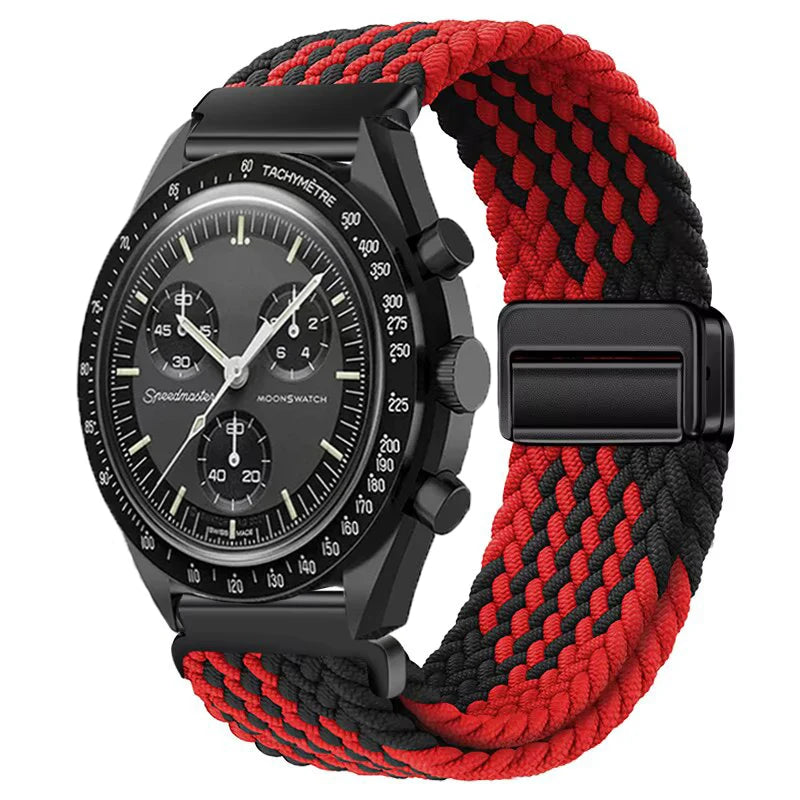 Nylon Loop Strap For Omega X Joint MoonSwatch Magnetic Weave Bracelet 20mm For Amazfit Active 2 GTR 42mm Samsung Gear S2 Classic