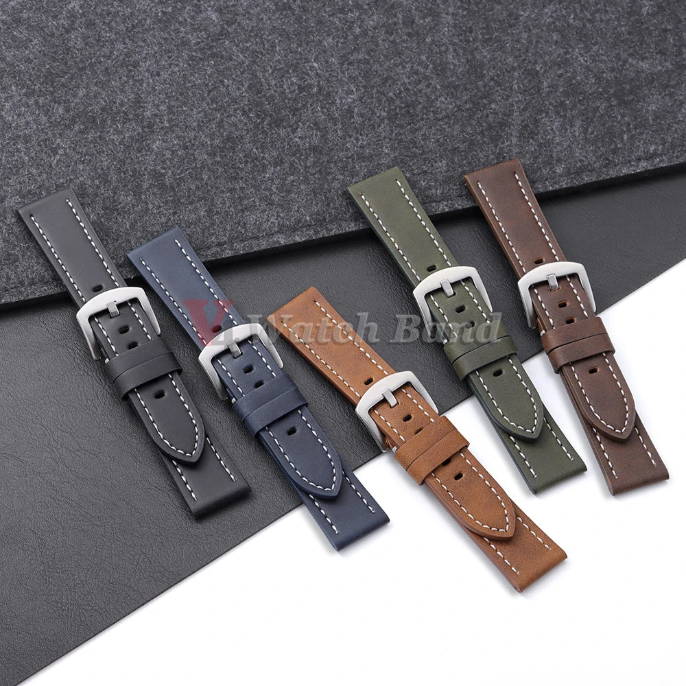 20mm 22mm Watch Band PUleather Strap for Samsung Galaxy Watch 3 Active2 40 44mm Huawei Gt5/4/3/2 Watchband Men Watch Accessories