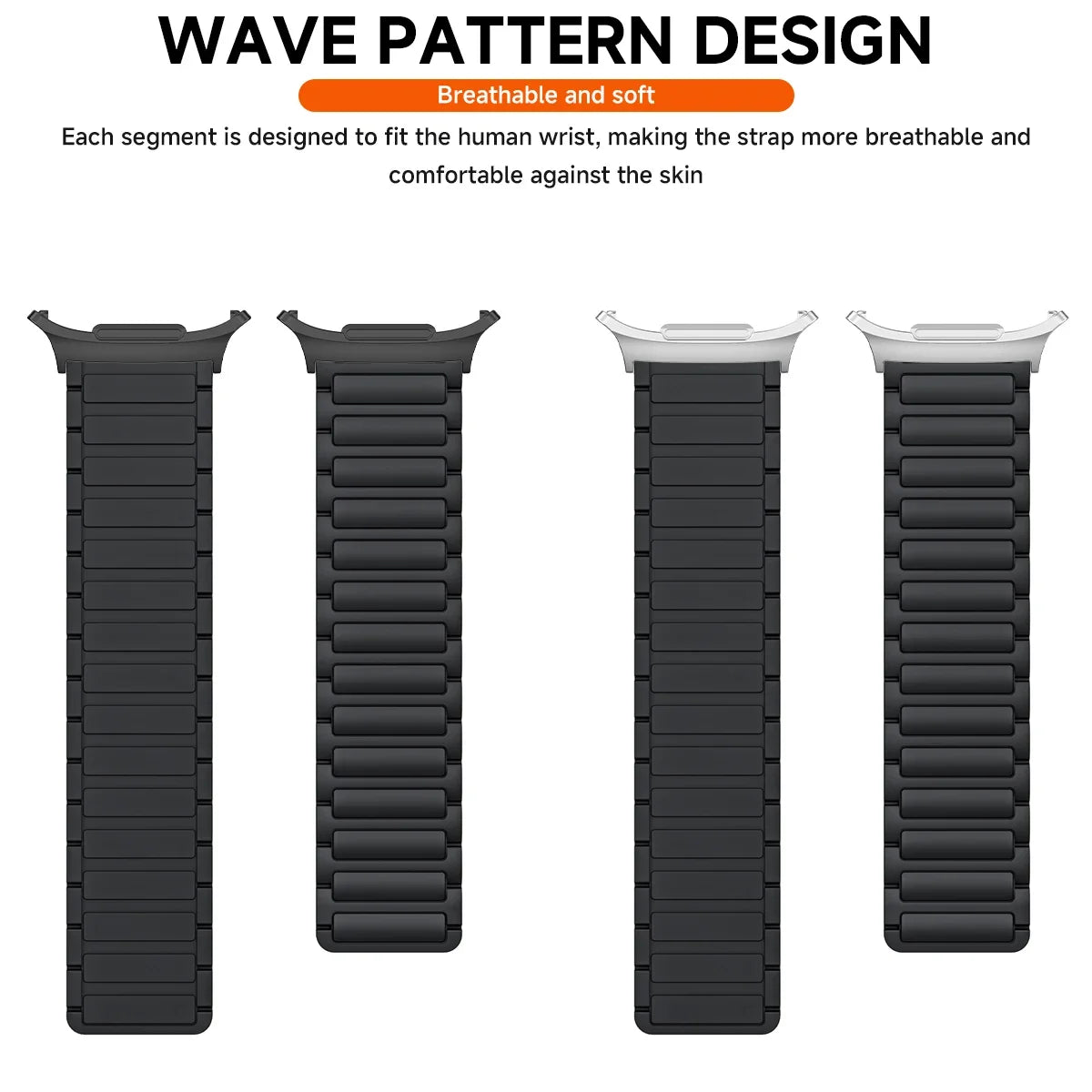 For Galaxy Watch Ultra Strap Magnetic Bracelet Wristband For Samsung Galaxy Watch 7 47mm Silicone Watchband Accessories ﻿