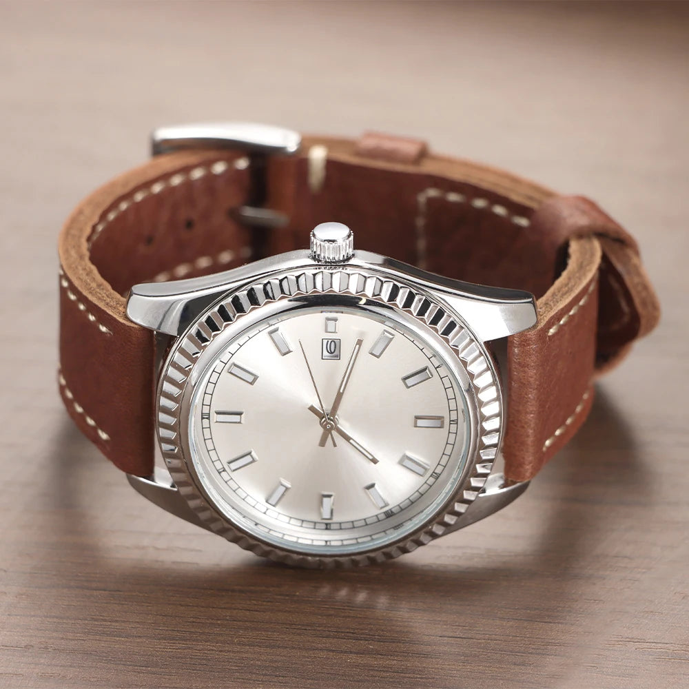 Genuine Cowhide Watch Strap for Samsung Galaxy Watch 6 5 4 Soft Dark Brown Retro Wristband for Seiko 20mm 22mm 24mm Bracelet