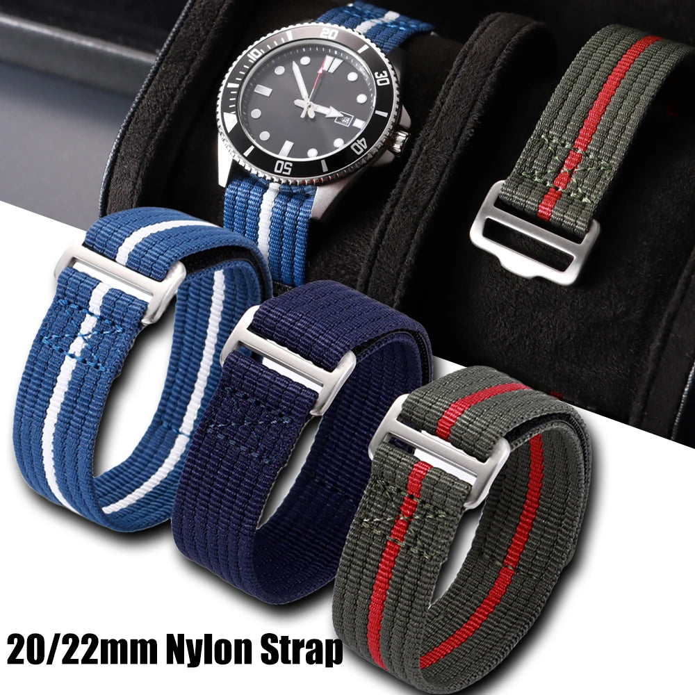 20mm 22mm Nylon Strap for Seiko for Tudor Hook and Loop Fastener Watch Band Men Military Sport WristBracelet for Omega for Rolex