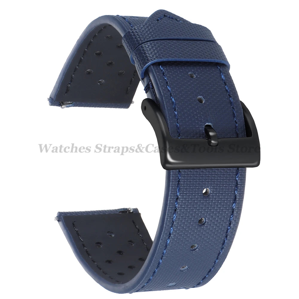 Premium Sailcloth Watch Strap for Seiko for Omega 18mm 20mm 22mm Qucik Release Fabric WatchBand Butterfly Buckle for HuaweiWatch