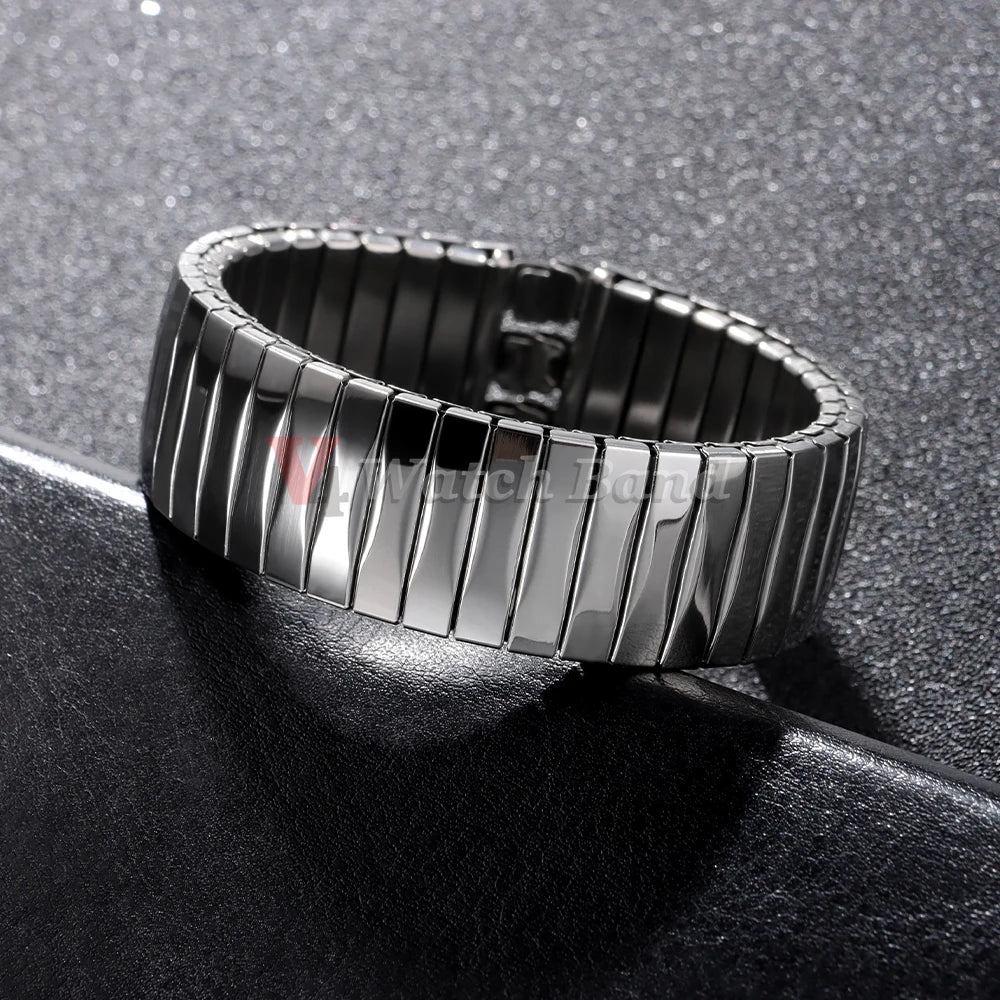 Elastic Metal Watch Band for Swatch 20mm 17mm Watch Strap Stretch Expansion Stainless Wrist Strap Men Women Bracelet Accessories