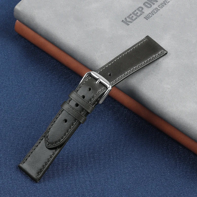 Genuine Cowhide Strap for Casio for Seiko for Omega  High Quality Crazy Horse Cowhide Watch Band for Rolex 18 22 22mm