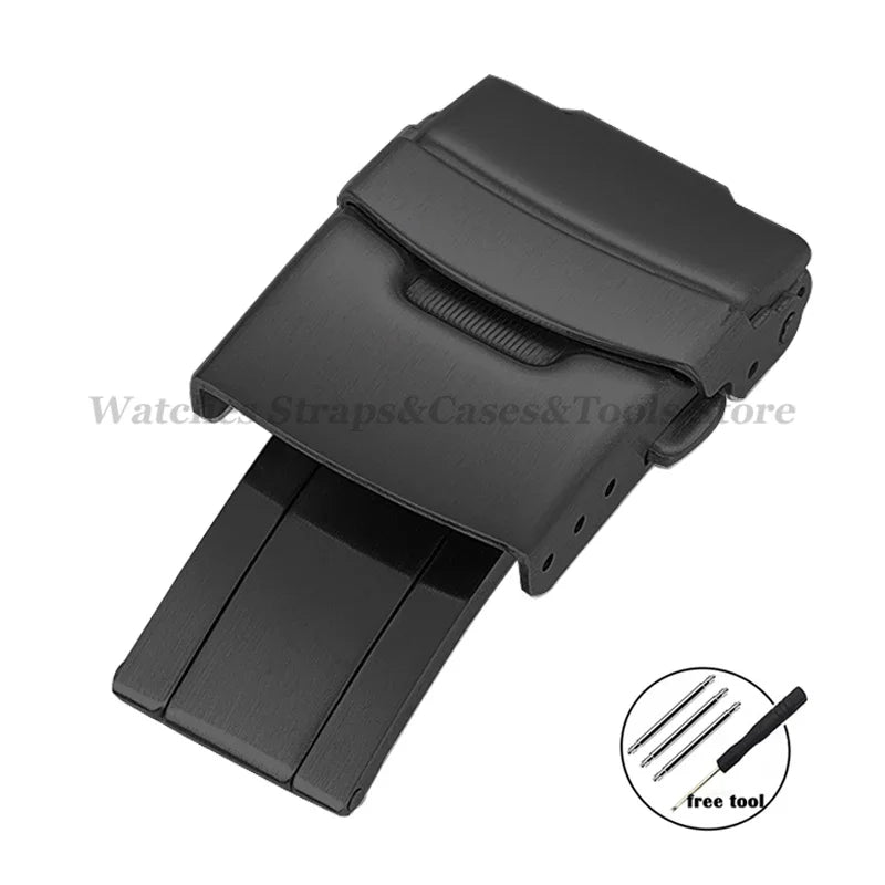 Stainless Steel Watchband Buckle for Seiko Watch Clasp 18mm/20mm/22mm/24mm Soild Button for Citizen Diver Clasp WatchAccessories