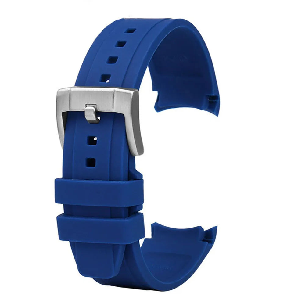 20mm Curved Rubber Watch Strap for Omega for Swatch for Moonswatch Soft Waterproof Sport Wrist Bracelet Women Men Accessories