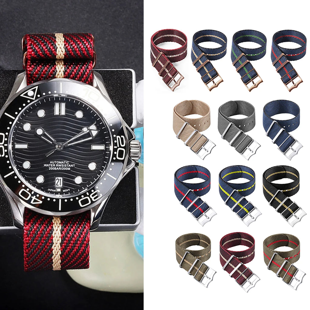 Universal Strap for Seiko Watchband for Rolex Bracelet for Omrga Canvas Nylon Band 22mm 20mm Wristband Watch Band Belt