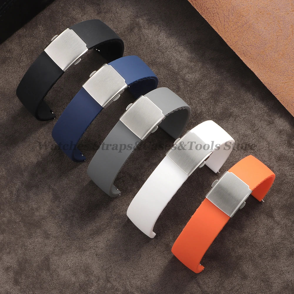 18mm 20mm 22mm 24mm Silicone Watch Strap for Rolex for Seiko Quick Release Bracelet Waterproof Rubber Strap Men Sport Wrist Band