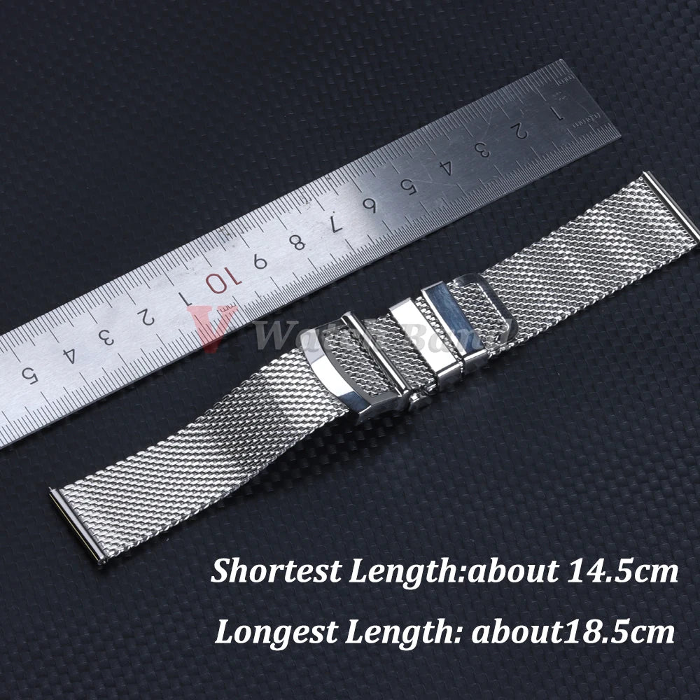1.0mm Milanese Metal Band for IWC Bracelet for Seiko Mesh Watch Strap for DW 3mm Thickness  20mm 22mm Stainless Steel Wristband