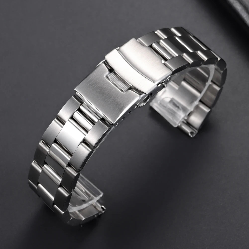 Universal Watchband for Rolex Diving Metal Belt Bracelet for Omega 20mm 22mm 24mm 26mm 28mm Solid Stainless Steel Strap ForSeiko
