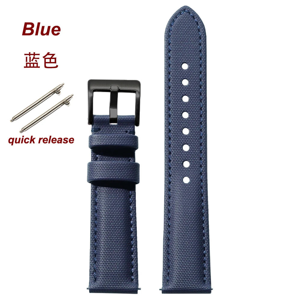 18mm 20mm 22mm Nylon Quick Release Waterproof Watch Bands Sailcloth Straps for Omega for Blancpain for Seiko Divers Men Women