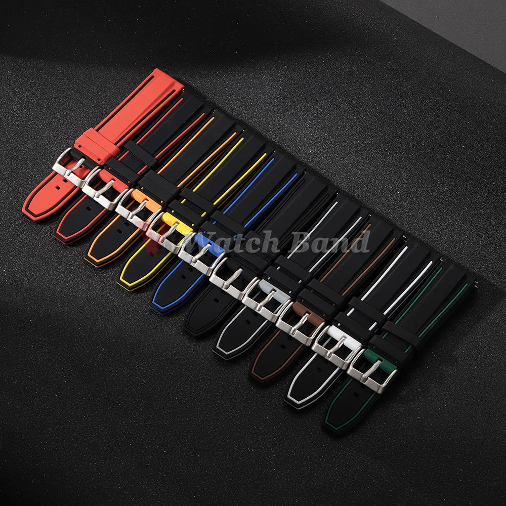 Silicone Watch Band 20mm 22mm 24mm Soft Quick Release Rubber Watch Straps for Samsung Galaxy for Garmin for Huawei Watch